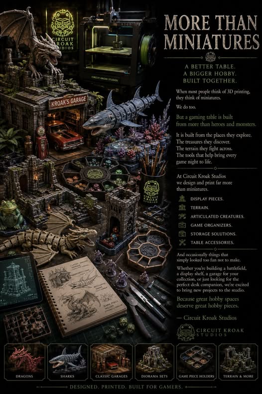 Circuit Kroak Studios tabletop prints, terrain, creatures, and accessories