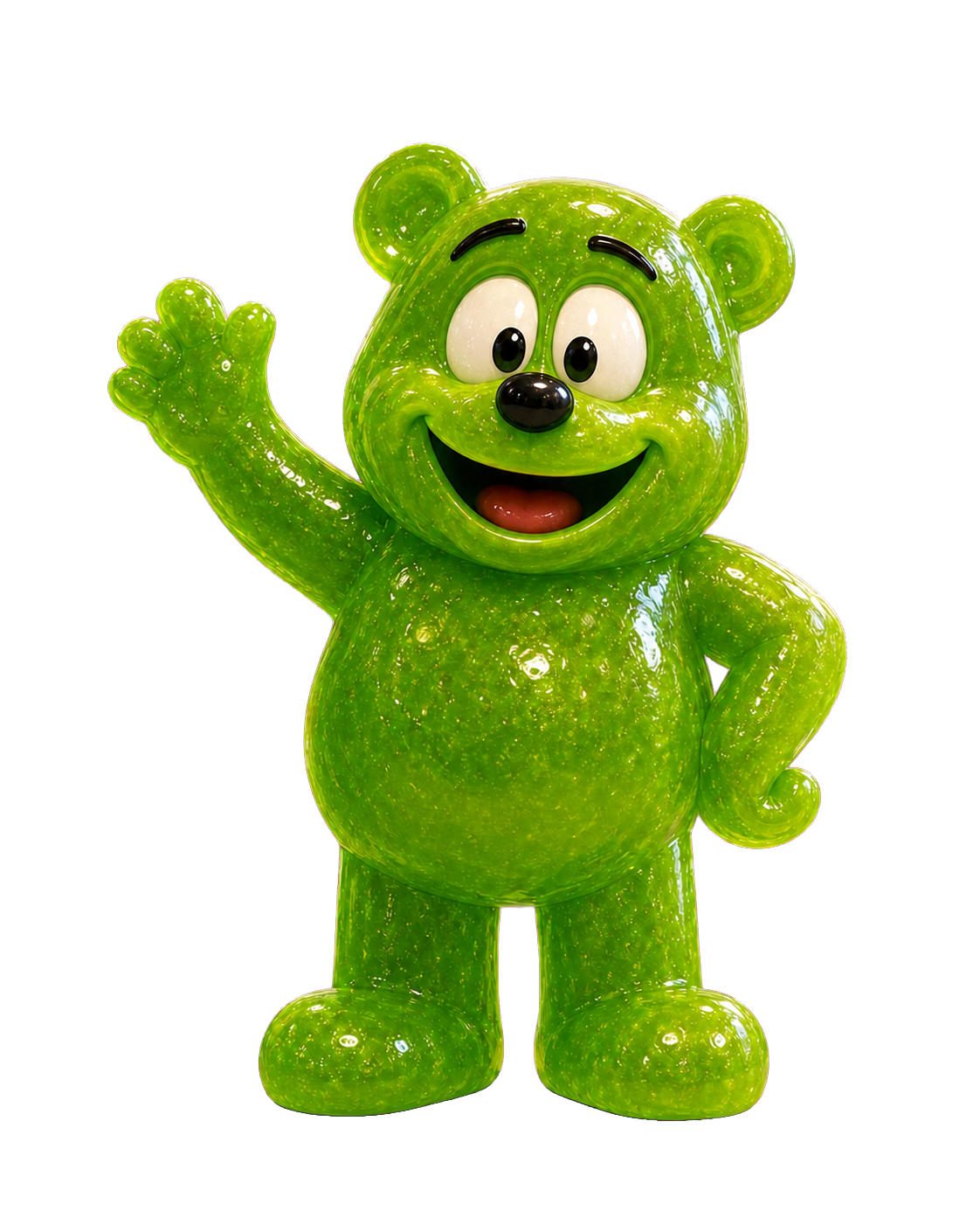 Gary the Green Gummy Bear character portrait